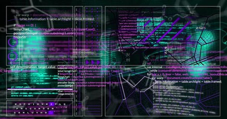 Poster - Animation of interface with data processing and chemical structures against black background