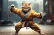 Karate cat, AI generated