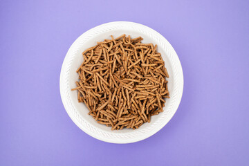 Poster - Wheat Bran Breakfast Cereal in white bowl