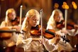 The graceful beauty of a violin class, where students passionately practice their skills. Generative AI