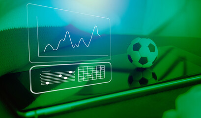 Wall Mural - football tactic analysis with graph , soccer sport information report for manager