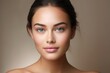© DesignVectX - Portrait shot of a woman with a natural and glowing makeup look. Generative AI