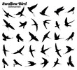 © Ascreator - Swallow bird  silhouettes vector illustration set