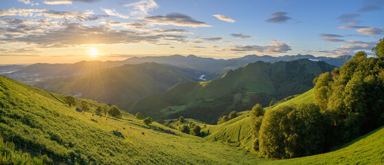panoramic view of the pyrenees wilderness, france
