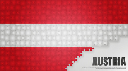 Fototapete - Austria jigsaw flag background.