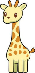 Poster - Cute Giraffe mascot with outline