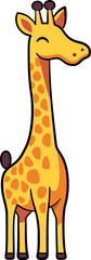 Wall Mural - Cute Giraffe mascot with outline