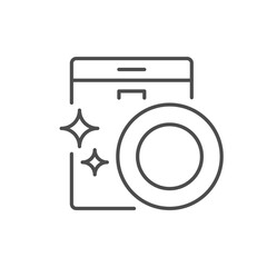 Dishwasher machine line outline icon