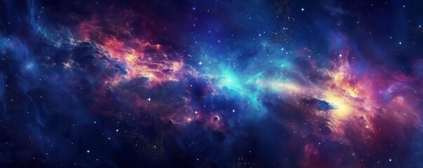 space background with stardust and shining stars. realistic colorful cosmos with nebula and milky wa