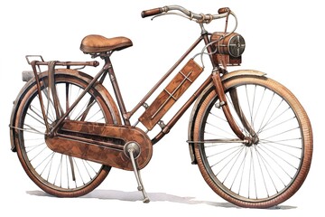 Wall Mural - vintage bike isolated on white background. Generated by AI.