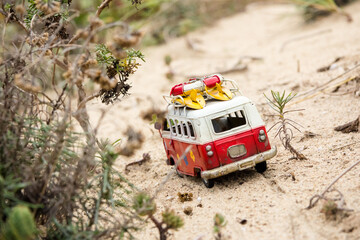 Wall Mural - Van at the sand dunes