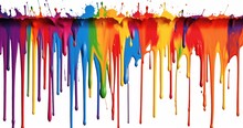 Rainbow Streaks Of Paint On A White Background