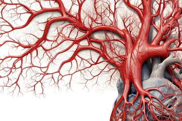 Wall Mural - vascular heart isolated on white background. generated by ai.