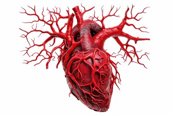 Wall Mural - vascular heart isolated on white background. generated by ai.