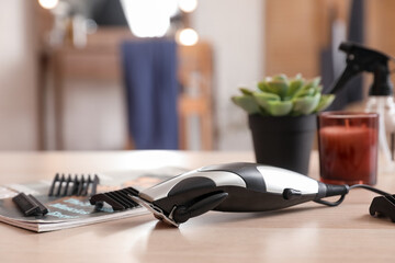 Wall Mural - Modern trimmer on table in beauty salon