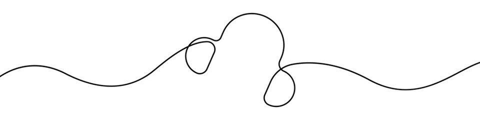 Poster - Headphone icon line continuous drawing vector. One line Headset icon vector background. Gaming headphones icon. Continuous outline of a Headphone icon.
