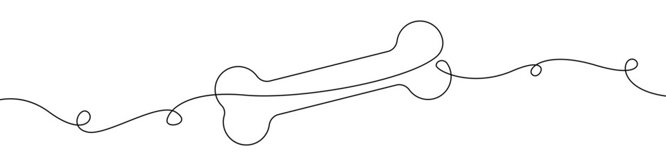 Poster - Bone icon line continuous drawing vector. One line Bone icon vector background. Bone icon. Continuous outline of a Bone icon.