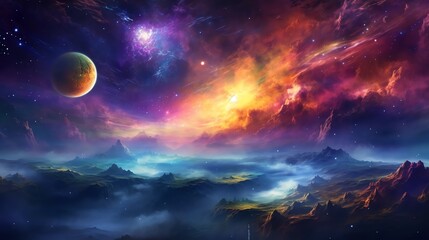 Wall Mural - colorful space galaxy cloud nebula. stary night cosmos. universe science astronomy. supernova backgr