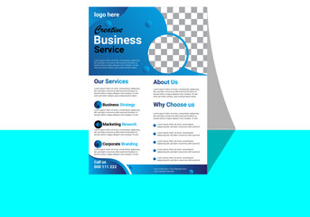 Blue gradient business flyer tampllate