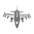 F-16 fighter-jet isolated on white created with Generative AI