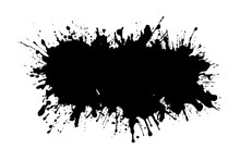 Black Large Blot On A White Background. Vector Illustration