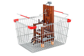Poster - Electric chair inside shopping basket, 3D rendering