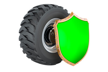 Fototapete - Truck Wheel with shield. 3D rendering