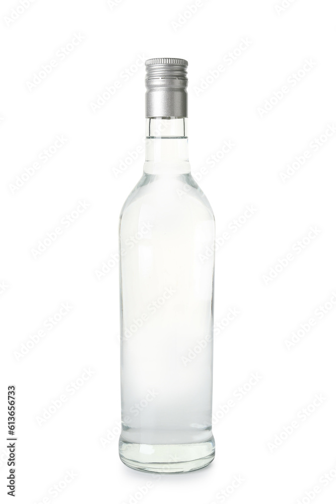 Bottle of vodka isolated on white background