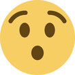 Top quality emoticon. Astonished emoji. Shocked emoticon with gasping face. Yellow face emoji. Popular element.