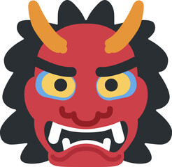 Poster - Top quality emoticon. Red devil emoticon face emoji. Namahage emoticon. Popular element.