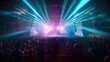 © visoot - Crowd of people at a live event at concert or party, Large audience, crowd, or participants of a live event venue with bright lights above.