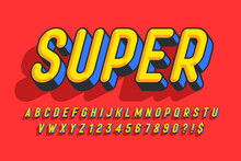 Trendy 3d Comical Design, Colorful Alphabet, Typeface.