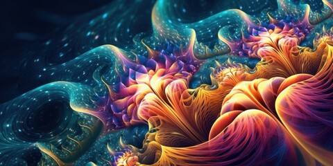 A computer generated image of a colorful flower. Generative AI image.