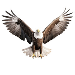 Wall Mural - bald eagle with outspread wings isolated on a transparent background, generative ai