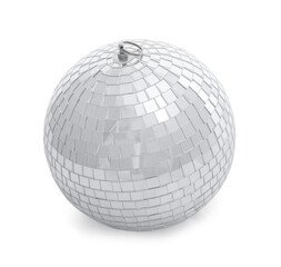 Sticker - One shiny disco ball on white background