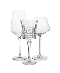 Poster - Elegant clean empty wine glasses isolated on white