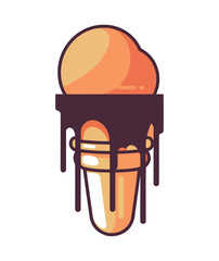 Sticker - Fresh chocolate ice cream sundae icon