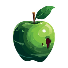 Canvas Print - Juicy apple icon on white wallpaper