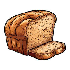 Wall Mural - Healthy homemade bread food icon design