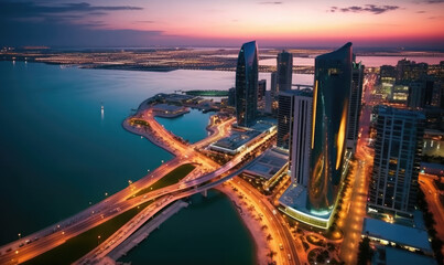 Wall Mural - Skyscrapers in Abu Dhabi, United Arab Emirates.