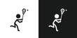 © Vinh - Lacrosse icon pictogram vector design. Stick figure man lacrosse player vector icon sign symbol pictogram