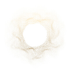 abstract circle shape wave dot particles gold gradient isolated on transparent background. vector in