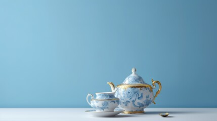 Wall Mural - teapot and cup on the table