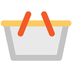 Sticker - shopping basket flat rounded icon 