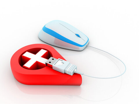 3d rendering hospital navigation connected mouse