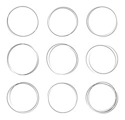 Poster - Set of round border background. Circles frames decoration elements design.