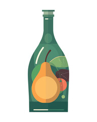 Sticker - Organic fruits mix bottle design, isolated vector