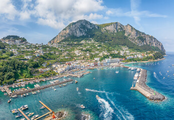 Wall Mural - landscape with marina grande in capri island,tyrrhenian sea, italy