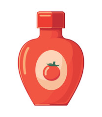 Canvas Print - Fresh organic sauce tomato icon in vector