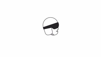 Poster - Feeling good icons animation pack. Asian women, men diversity. Animated monochrome flat character heads set, white background, alpha channel transparency. Cartoon avatars 4K video footage, web design